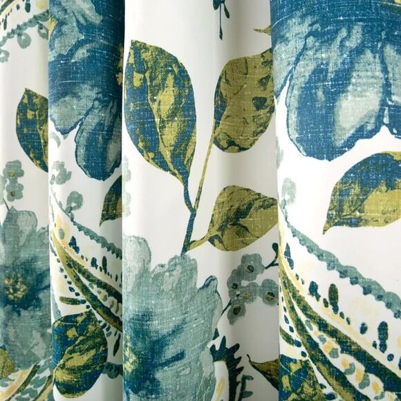 Lush Decor - 2pk 52"x95" Light Filtering Floral Paisley Window Blue - Picture 3 of 4